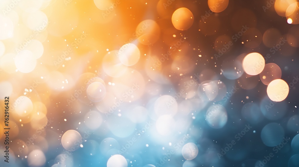 Aufkleber Blur glow overlay Lens flare filter Bokeh sunlight glare leak Retro illumination effect Defocused orange blue white light abstract background : Generative AI