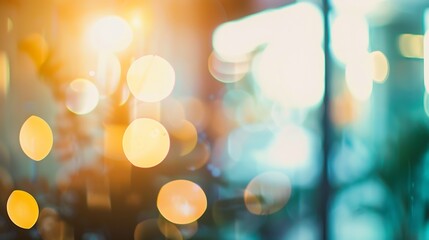 Fototapeta premium atmosphere around office blur background with bokeh : Generative AI