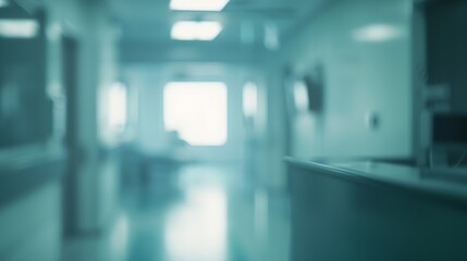 Blurred background of a hospital room medical purpose : Generative AI - obrazy, fototapety, plakaty
