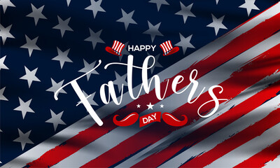 Happy Fathers Day greeting with hand written lettering