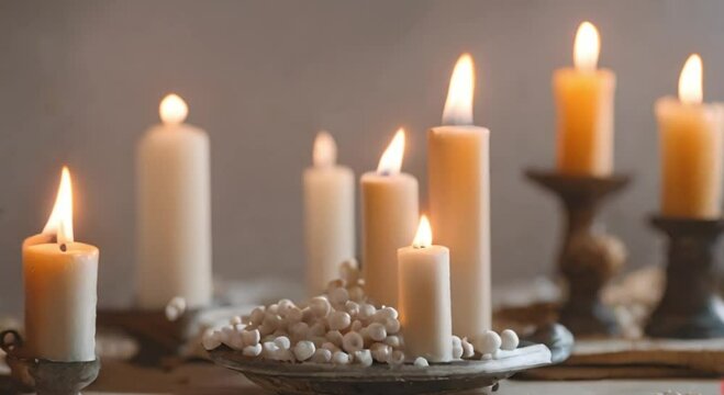 Bright and beautiful 3d view of candles