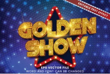 Fototapeten Golden show glittery gold editable vector text effect © yustika