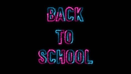 neon light text Back To School text background illustration .