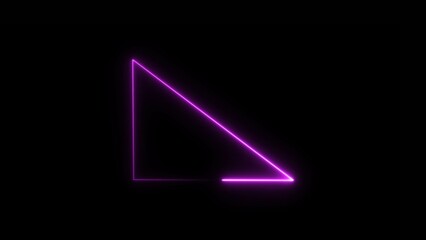 Abstract purple line triangle illustration black background 4k .