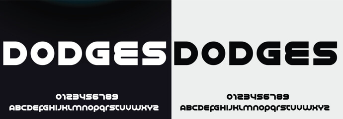 futuristic modern geometric alphabet font