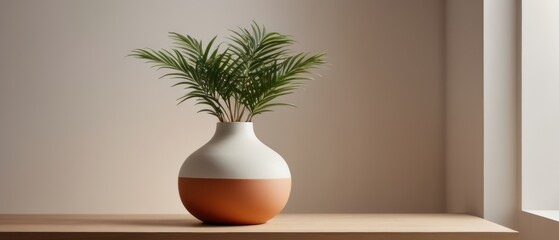 ceramic vase with plant minimalist look and modern design