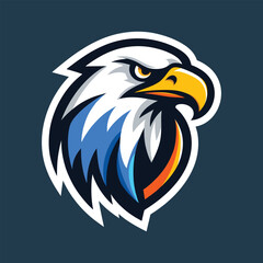 Eagle mascot simple vector logo design - 014