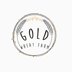 Luxury Grain wheat floral logo concept, Agriculture wheat Floral Logo Template