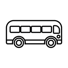 black vector bus icon on white background