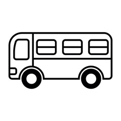 black vector bus icon on white background
