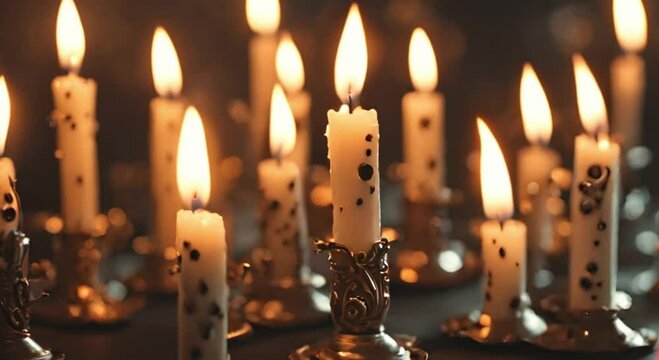Bright and beautiful 3d view of candles