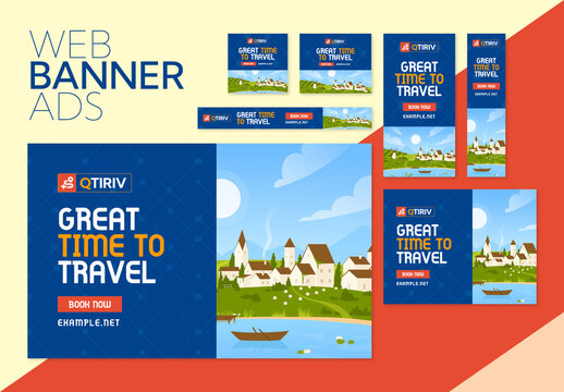 Travel Agency Web Banner Ads Template