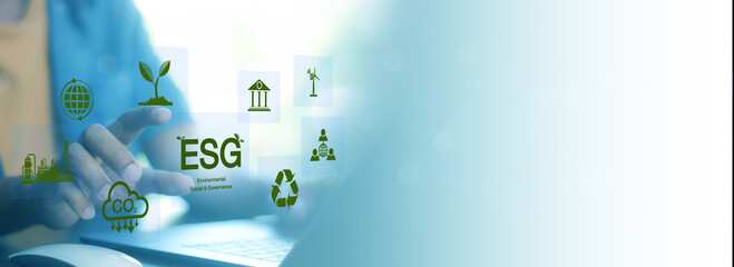 ESG environment social governance investment business concept. business investment strategy concept.