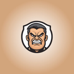 Logo businessman angry design illustration