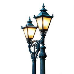 Fototapeta na wymiar old street lamp in the city transparent background