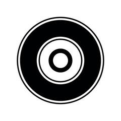 black vector CD icon on white background