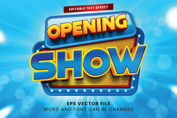 Opening show editable vector text effect