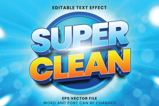 Super clean 3d editable vector text effect. Laundry text style