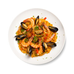 paella isolated on white