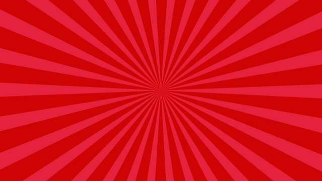 Animated spiral background. Seamless loop. Pop art Red color. retro sunburst background. Animation background