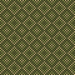 carpet from hand drawn squares. vector seamless pattern. decorative art. green repetitive background. geometric fabric swatch. wrapping paper. continuous design template for textile, linen