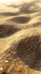 Macro view of floor sand highlighting the fine grains and textures
