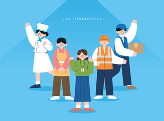다양한 직업 근로자 인물 일러스트 02