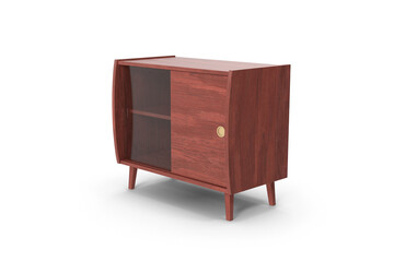 wooden cabinet isolated on white