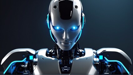 futuristic robot, ai robot thinking, robot android head, humanoid head, portrait cyborg, 8k