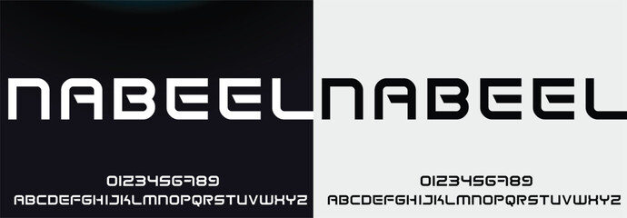 Abstract minimal modern alphabet fonts. Typography technology electronic digital music future creative font. vector illustration