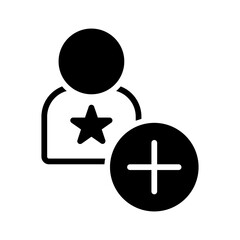 Vector solid black icon for Add new