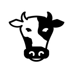 Vector solid black icon for Cow