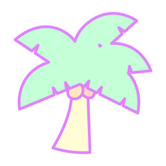 レトロなシンプルヤシの木⭐︎PNG