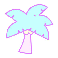 レトロなシンプルヤシの木★PNG