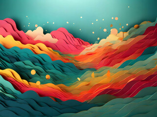 Abstract vector background Papercut style
