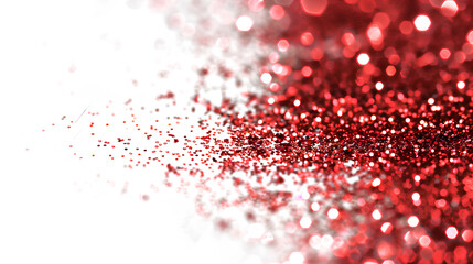 A red powdery substance is scattered across a white background. The red color of the powder creates a bold and vibrant contrast against the white background. Concept of energy and excitement