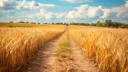 Wheat Field with Narrow Path.
