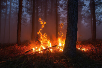 Forest fire, meteoroid,