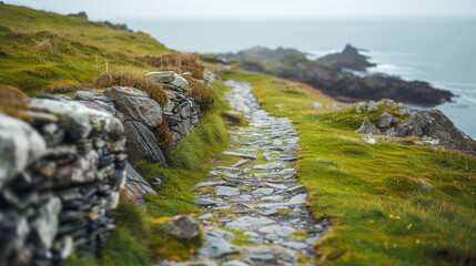Cliffs and Stone Path to Beach.