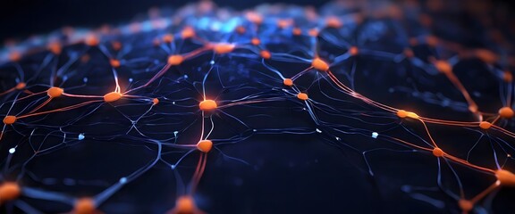 background of neural circuitry with synaps connection - obrazy, fototapety, plakaty