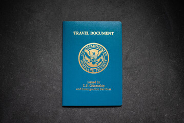USA Re-entry Permit on black background
