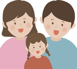 행복하게 웃는 가족 일러스트