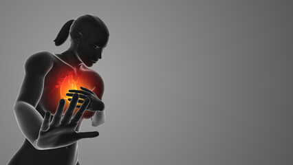 Women having pain in chest