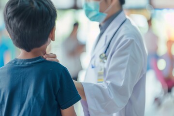 Doctor injection patient children