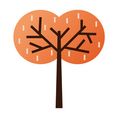 Trees flat design with texture color