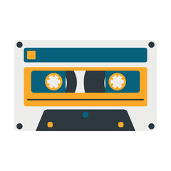 Retro Cassette Tape Illustration. 90s Design Style. Isolated on White Background. 