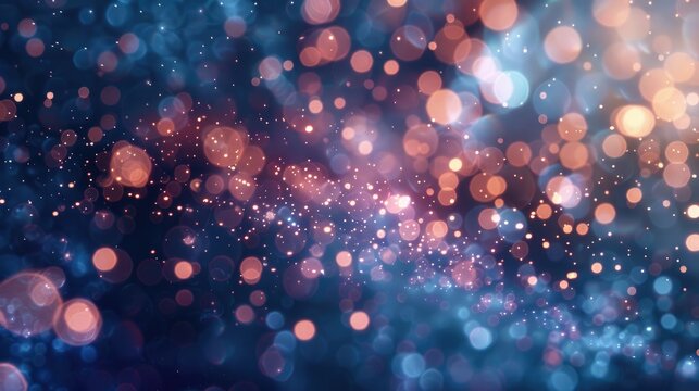 Dreamy Bokeh Effect: Glittering Blue Hues with Soft Light Circles
