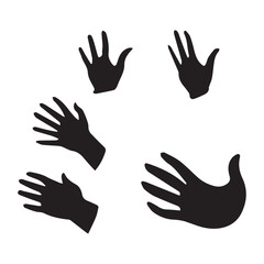 vector hand set black silhouette design