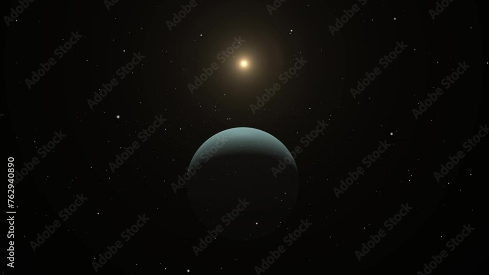 Wall mural the planets uranus and the sun rotate.