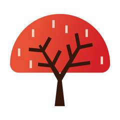 Trees flat design with texture color